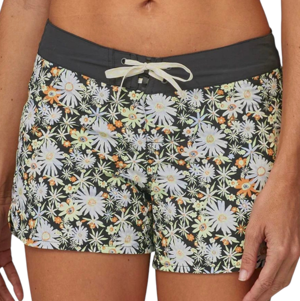 NWT Patagonia Wavefarer Boardshorts 5" | 18 | Floral Print Black White Orange